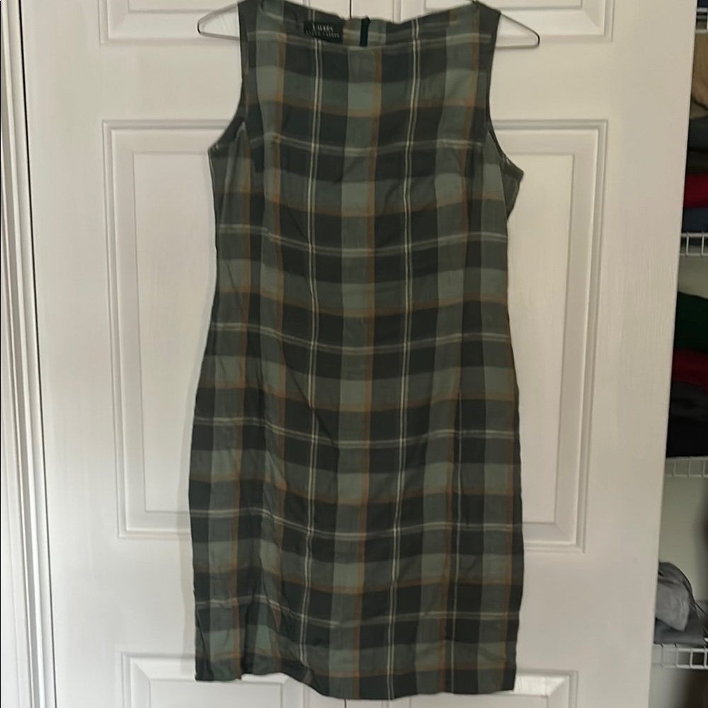 Ralph Lauren Linen Plaid Sleeveless Dress